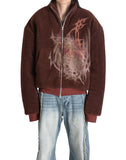 SANKUANZ - FLEECE WASHED GRAFFITI PRINT PADDED THICK COAT - 082plus
