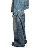 SANKUANZ - WASHED GRAFFITI PRINT LOOSE-FIT DENIM PANTS - 082plus