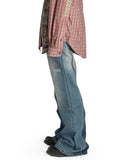 SANKUANZ - WASHED GRAFFITI PRINT LOOSE-FIT FLARED DENIM PANTS - 082plus