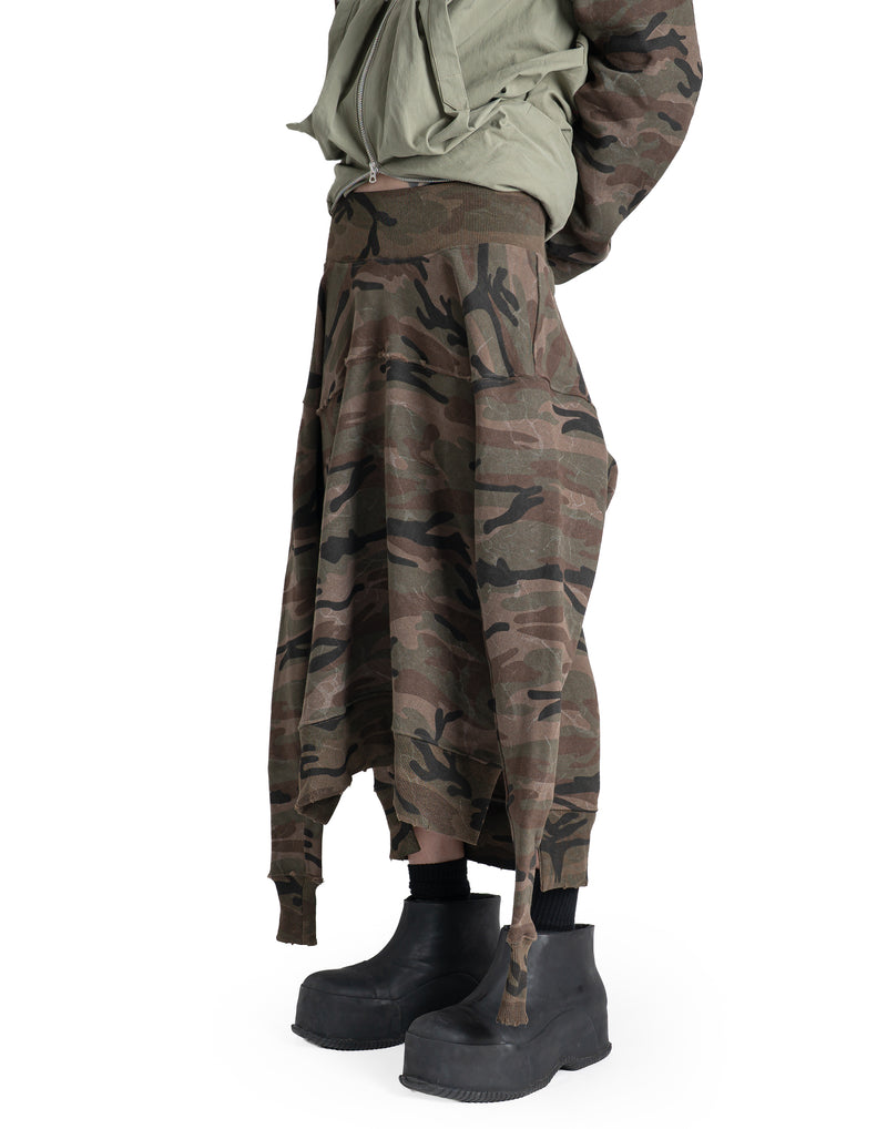 SANKUANZ - CAMO GRAFFITI COLOR-BLOCK TIE-WAIST SKIRT - 082plus