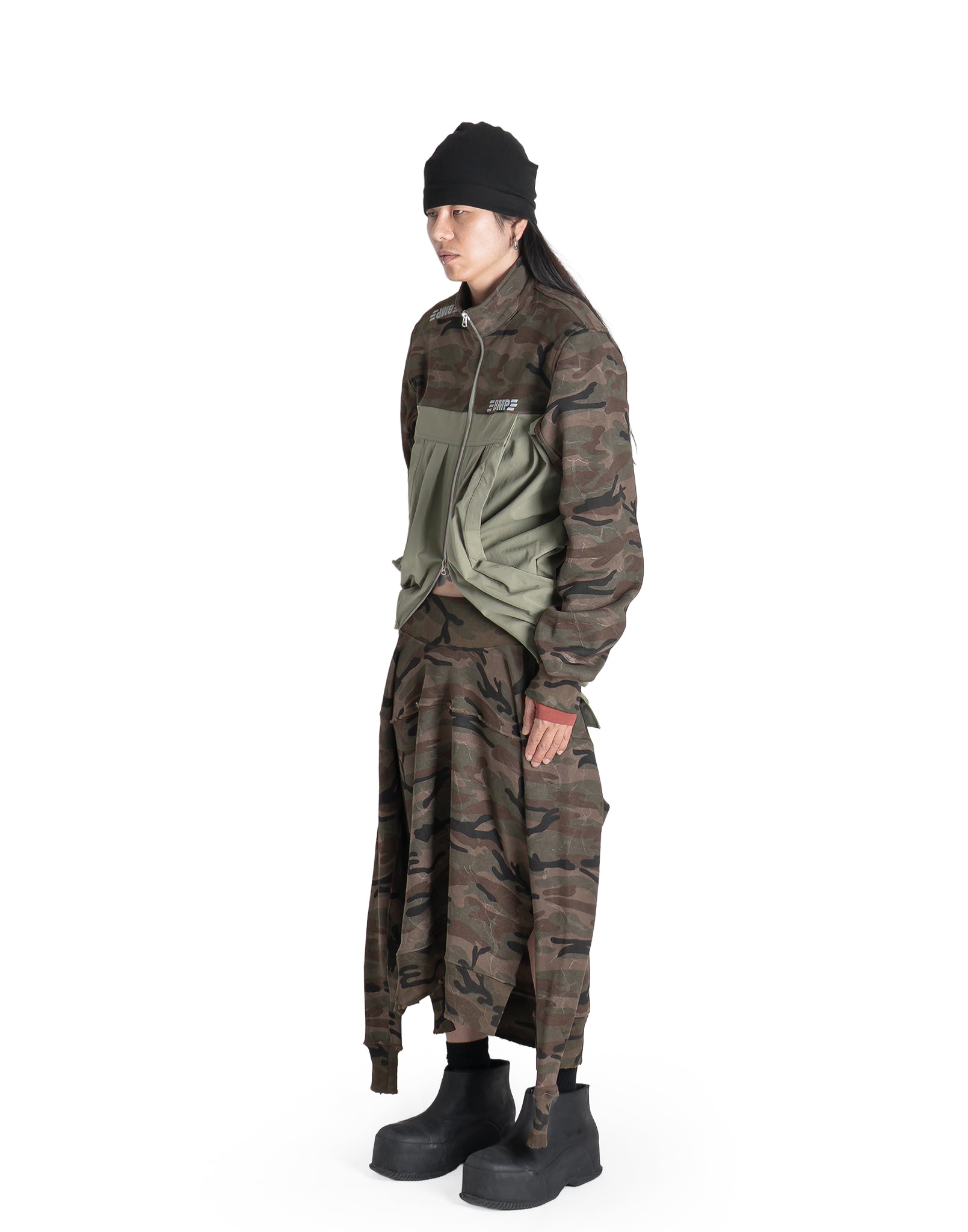 SANKUANZ - GRAFFITI PRINT SPLICED CAMO JACKET - 082plus