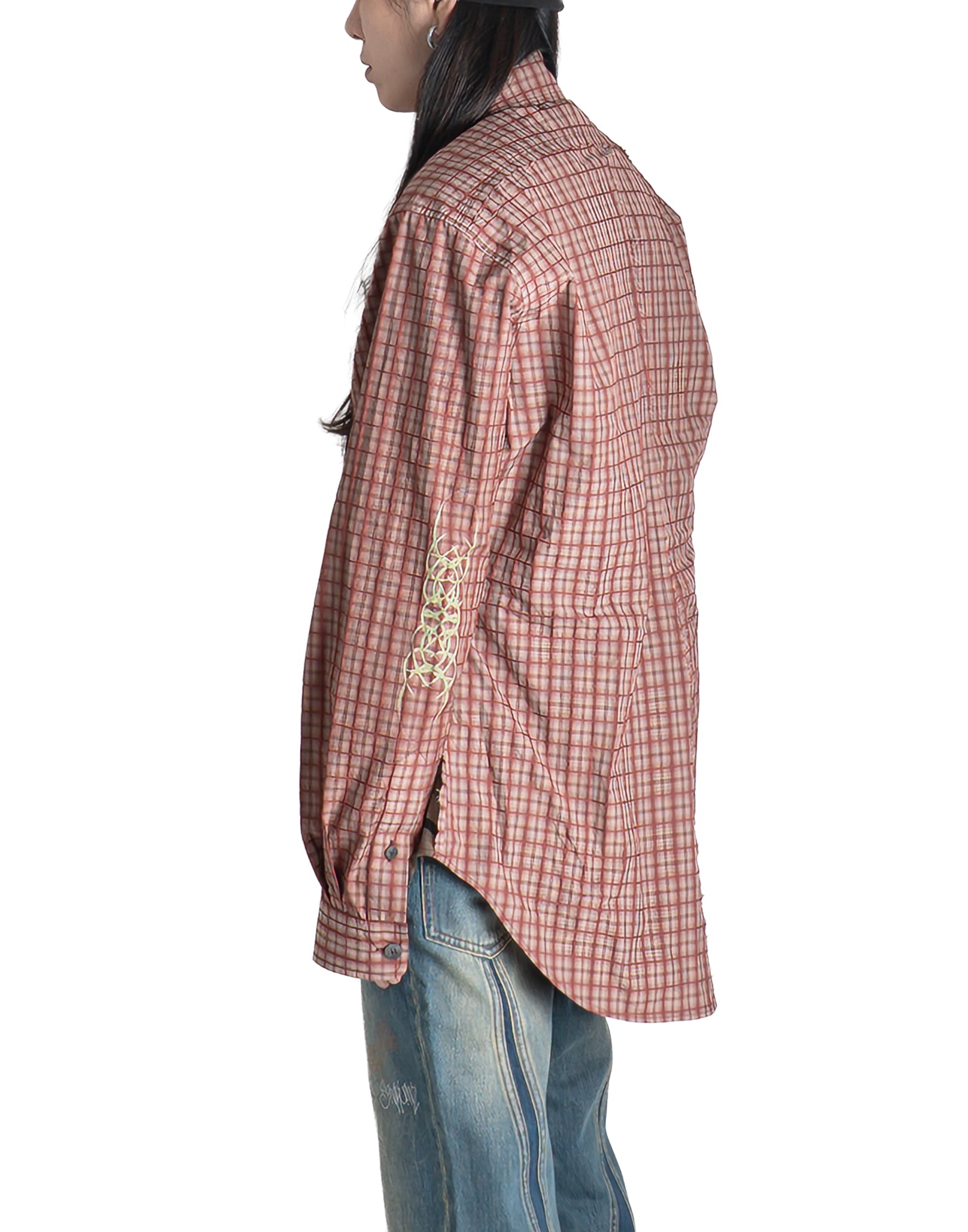 SANKUANZ - GRAFFITI SPLICED CAMO PLAID SHIRT - 082plus