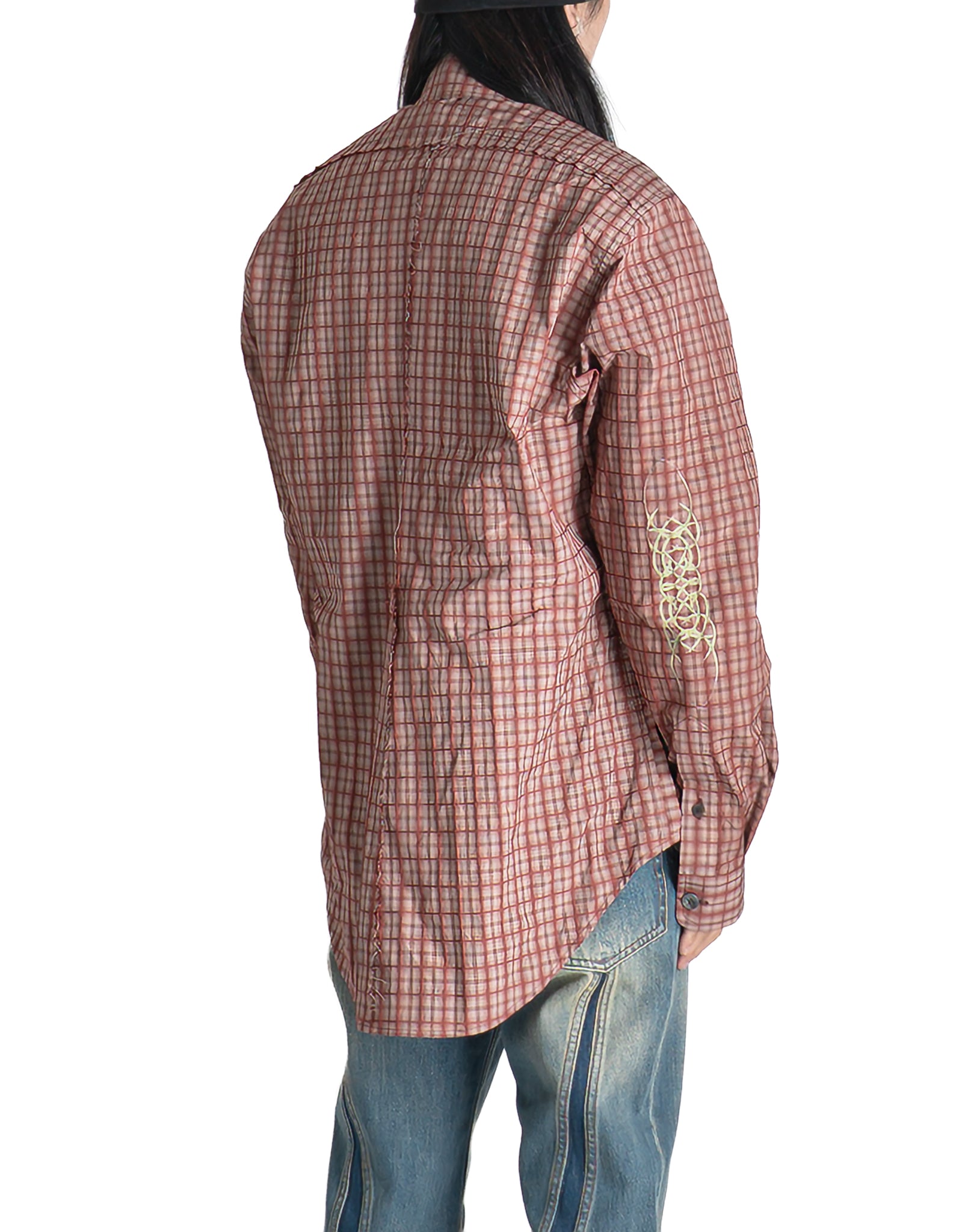 SANKUANZ - GRAFFITI SPLICED CAMO PLAID SHIRT - 082plus