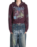 SANKUANZ - KNIT PRINT ZIP-UP HOODIE - 082plus