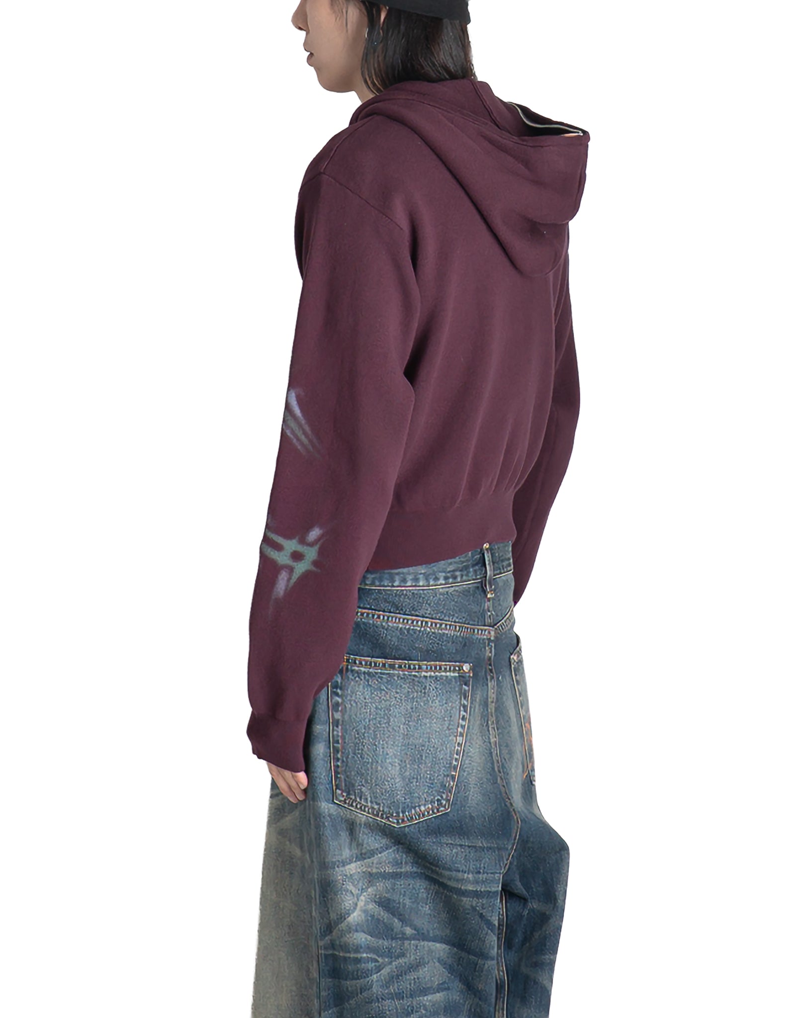 SANKUANZ - KNIT PRINT ZIP-UP HOODIE - 082plus