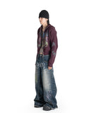 SANKUANZ - KNIT PRINT ZIP-UP HOODIE - 082plus