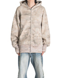 SANKUANZ - DISTRESSED PRINT ZIP-UP HOODIE - 082plus