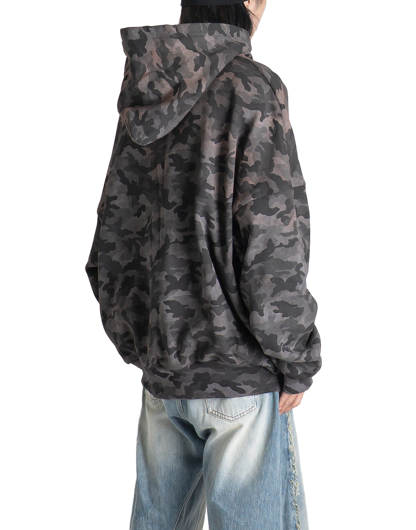 SANKUANZ - DISTRESSED PRINT WASHED HOODIE - 082plus