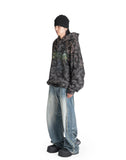 SANKUANZ - DISTRESSED PRINT WASHED HOODIE - 082plus