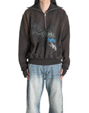 SANKUANZ - DISTRESSED PRINT STAND-COLLAR SWEATSHIRT - 082plus