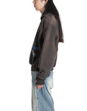 SANKUANZ - DISTRESSED PRINT STAND-COLLAR SWEATSHIRT - 082plus