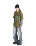 SANKUANZ - TWO IN ONE GRAFFITI PLAID PRINT LONG-SLEEVE - 082plus