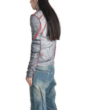SANKUANZ - GRAFFITI COLOR-BLOCK MESH LONG-SLEEVE T-SHIRT - 082plus