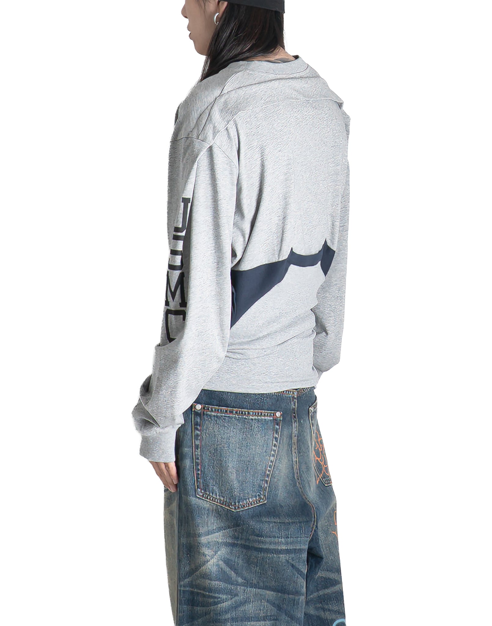 SANKUANZ - SPLICED CINCHED-WAIST LONG-SLEEVE T-SHIRT - 082plus