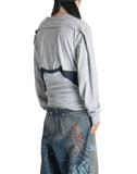 SANKUANZ - SPLICED CINCHED-WAIST LONG-SLEEVE T-SHIRT - 082plus
