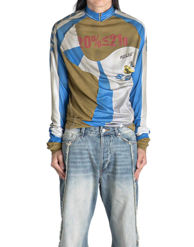 SANKUANZ - SPLICED ZIP-DECORATED LONG-SLEEVE T-SHIRT - 082plus