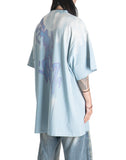SANKUANZ - CROPPED REGULAR-SHOULDER GRAFFITI PRINT SHORT-SLEEVE T-SHIRT - 082plus