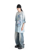 SANKUANZ - CROPPED REGULAR-SHOULDER GRAFFITI PRINT SHORT-SLEEVE T-SHIRT - 082plus