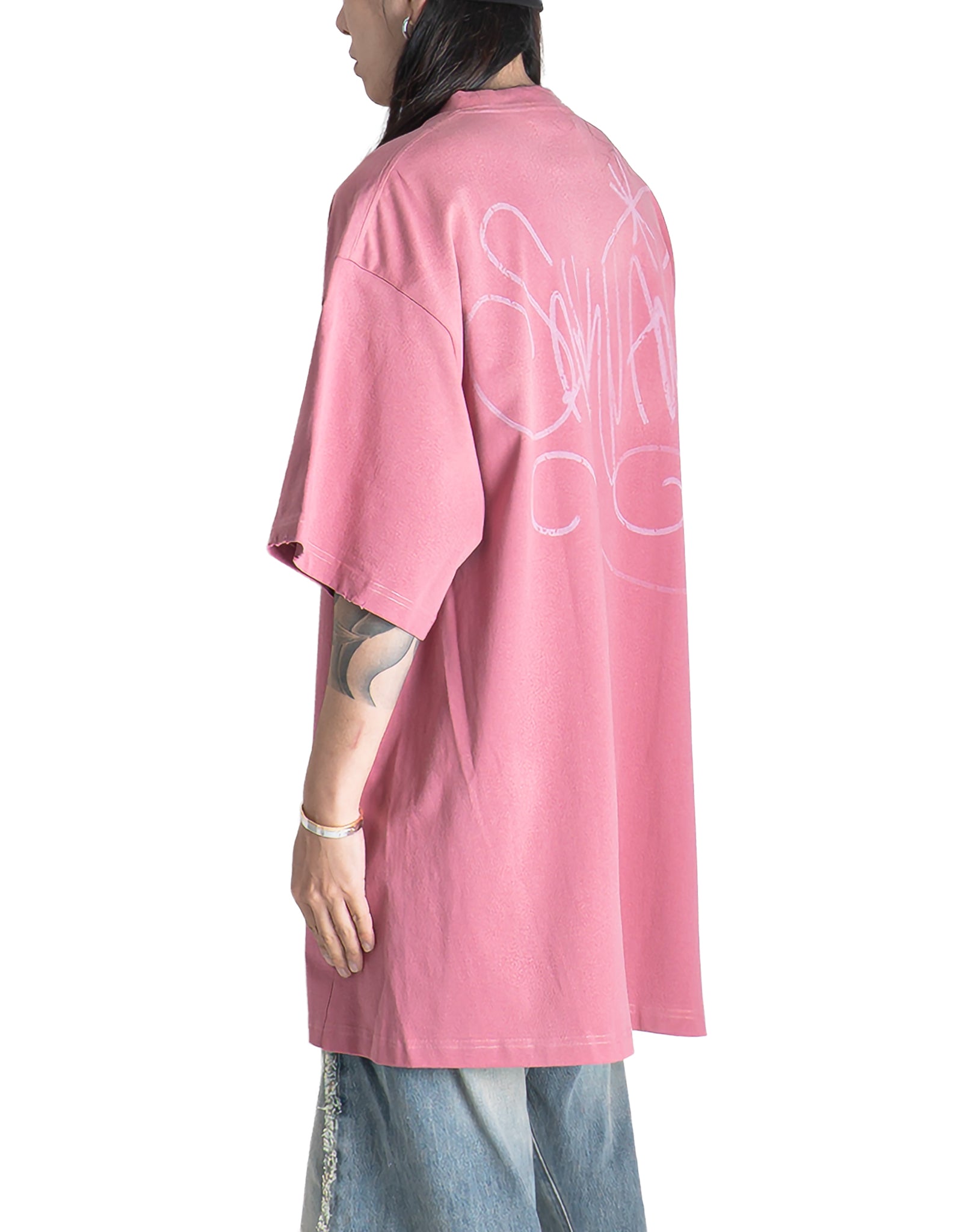 SANKUANZ - CROPPED REGULAR-SHOULDER GRAFFITI PRINT SHORT-SLEEVE T-SHIRT - 082plus