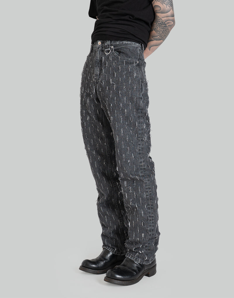 JOHN LAWRENCE SULLIVAN - SLASHED DENIM PANTS - 082plus