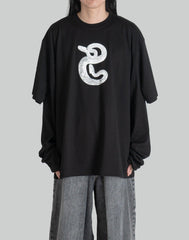 SNAKE-PRINT-DOUBLE-SLEEVE-TOP-