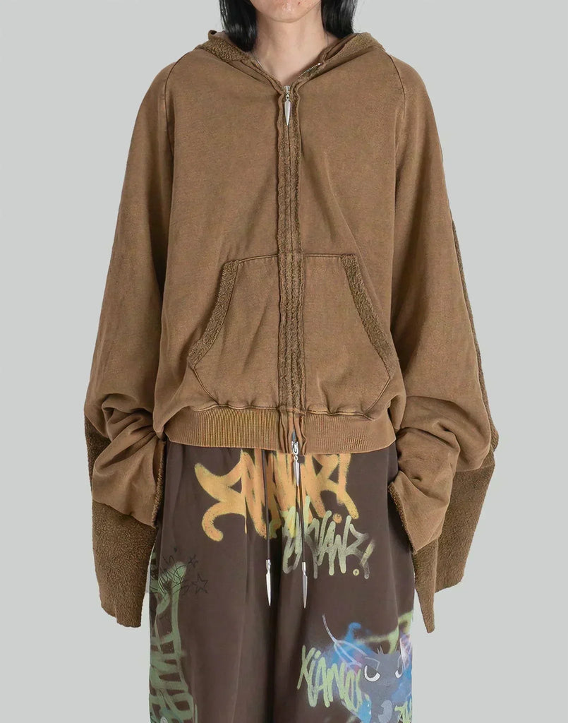 SANKUANZ (サンクアンズ) SPLICED WASHED HOODIE