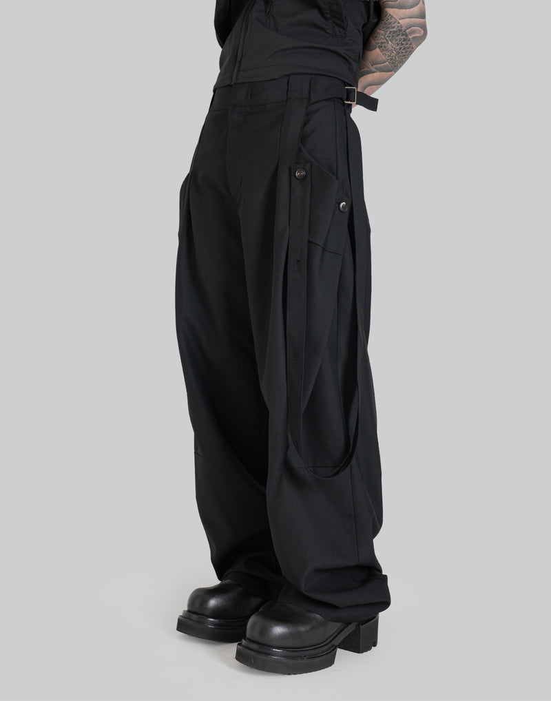 JiyongKim - STRAP DETAILED WIDE TROUSERS - 082plus