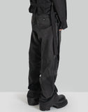 SUN-BLAECHED FLAP DETAILED TROUSERS