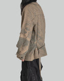 SUN-BLEACHED COLLARLESS TWEED JACKET - 082plus