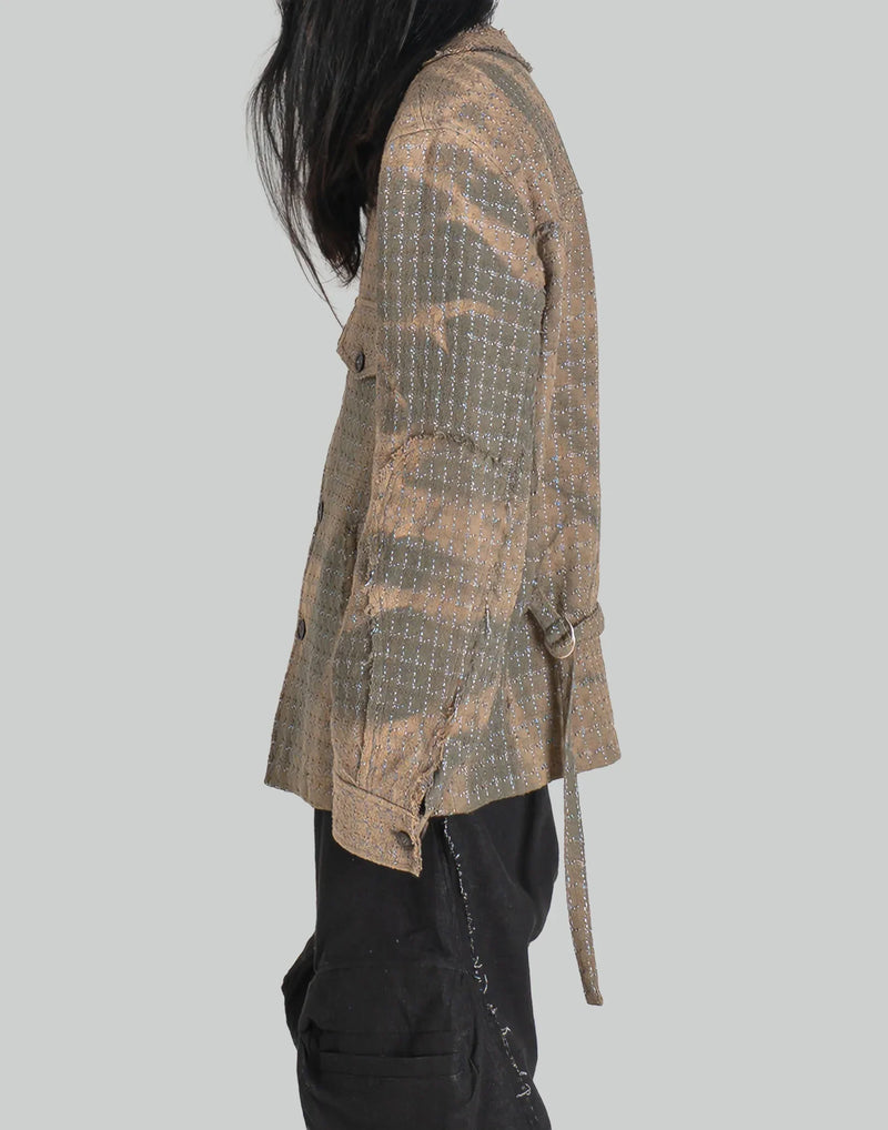 JiyongKim - SUN-BLEACHED COLLARLESS TWEED JACKET - 082plus