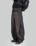 SUN-BLEACHED CURVED DRAWCORD TROUSERS