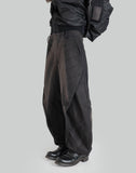 SUN-BLEACHED CURVED DRAWCORD TROUSERS