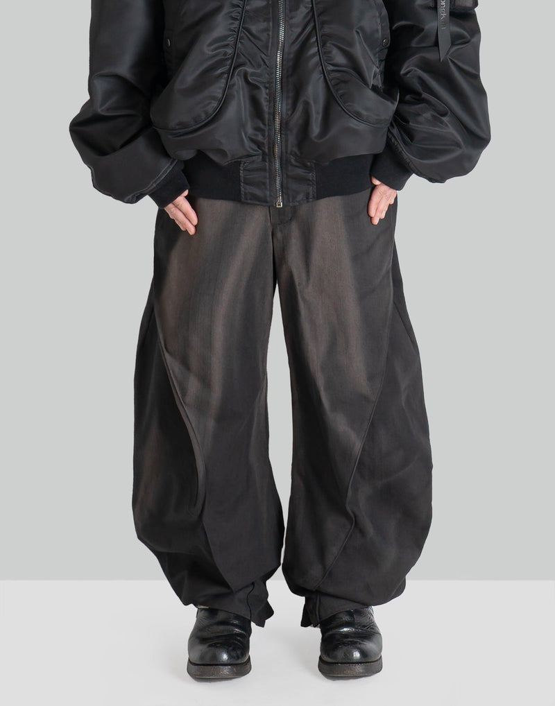 JiyongKim - SUN-BLEACHED CURVED DRAWCORD TROUSERS - 082plus