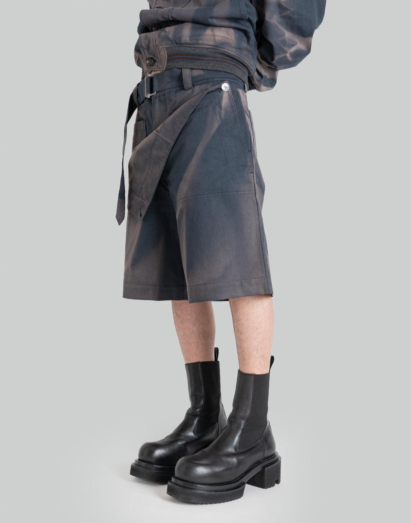 JiyongKim - SUN-BLEACHED DOUBLE FRONT SHORTS - 082plus