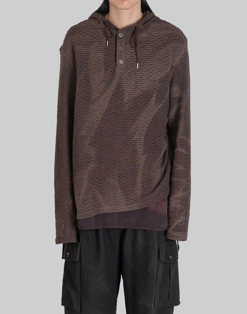 JiyongKim - SUN-BLEACHED LAYERED NET HOODIE - 082plus