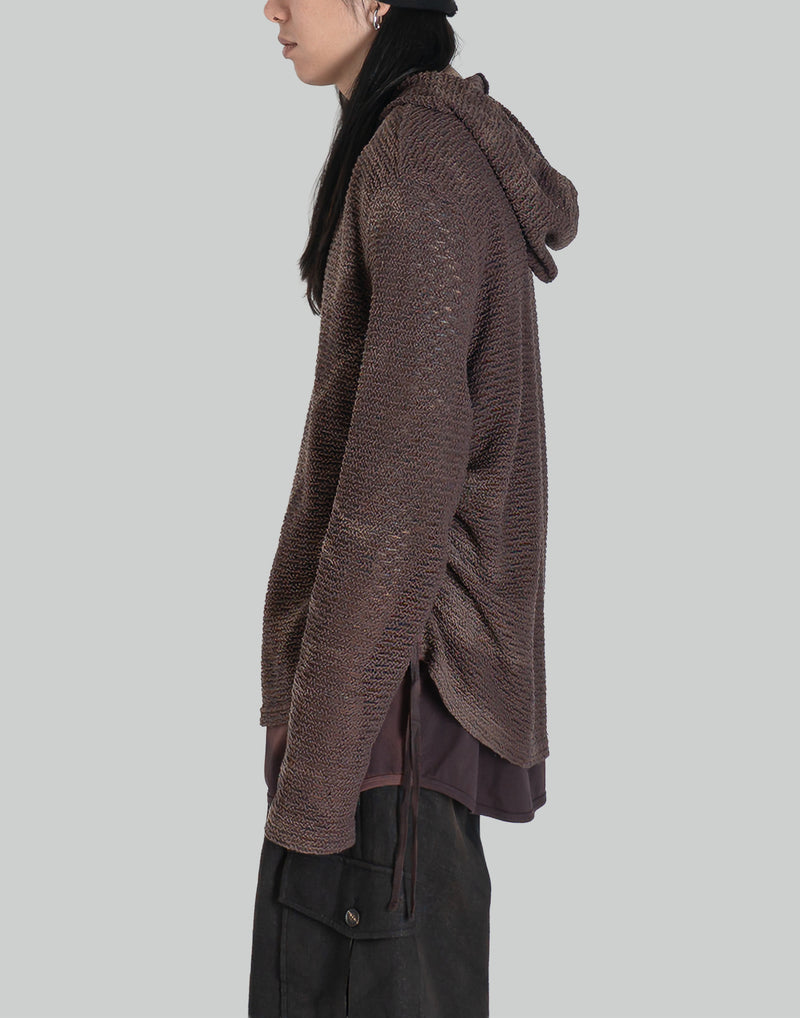 JiyongKim - SUN-BLEACHED LAYERED NET HOODIE - 082plus