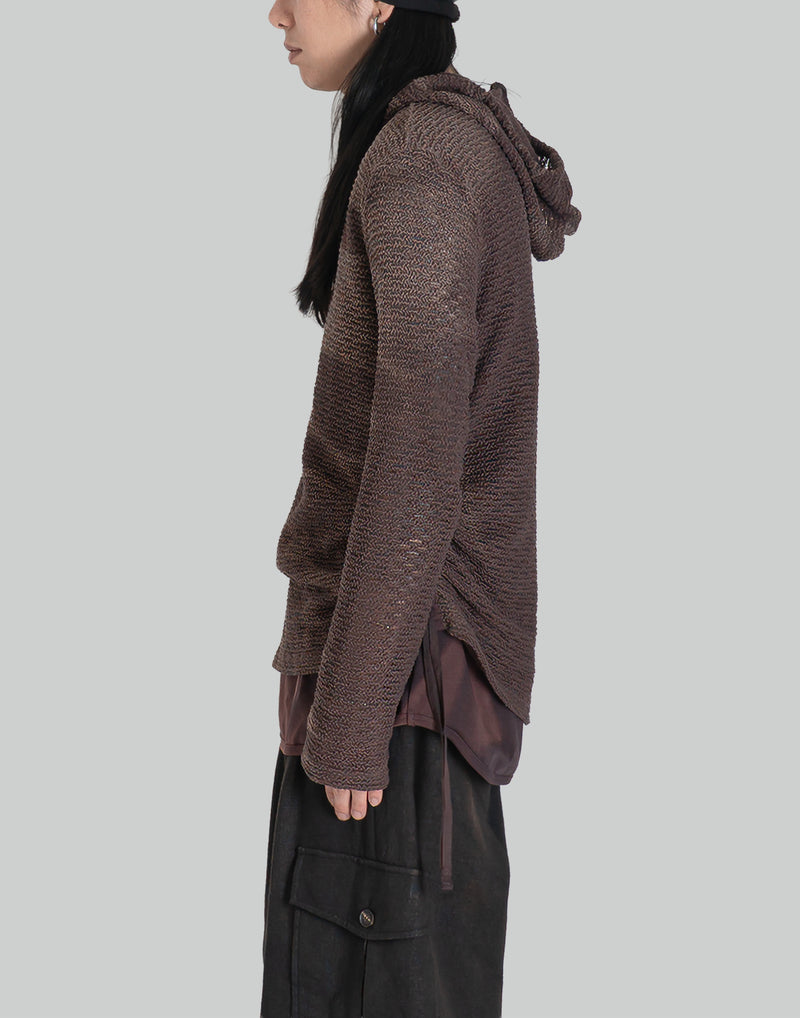 JiyongKim - SUN-BLEACHED LAYERED NET HOODIE - 082plus