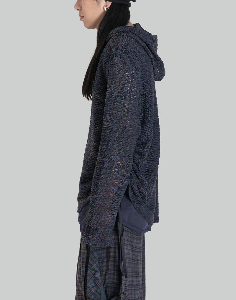 JiyongKim - SUN-BLEACHED LAYERED NET HOODIE - 082plus