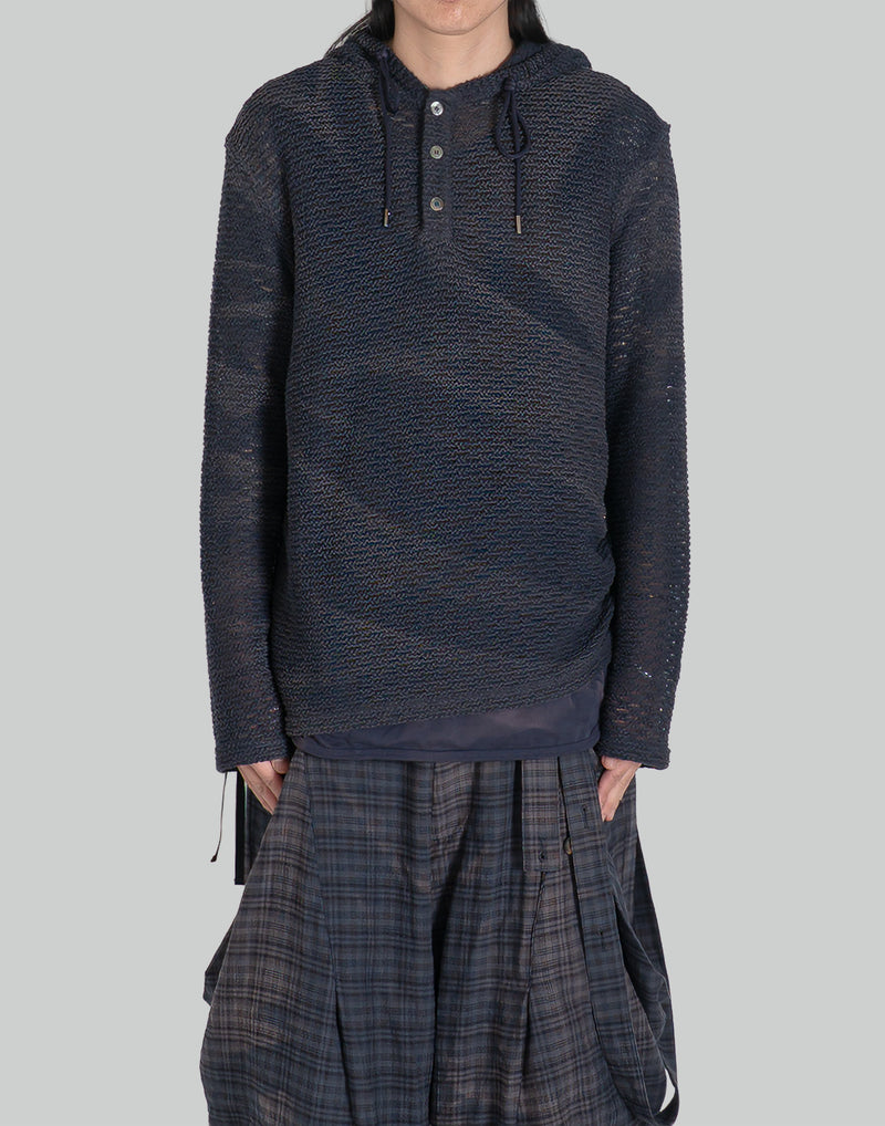 JiyongKim - SUN-BLEACHED LAYERED NET HOODIE - 082plus