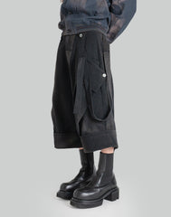 試着のみ glamb Shinin layered pants ブラック 3 Stretchy Rayon Decorative Layered Pants（その他パンツ