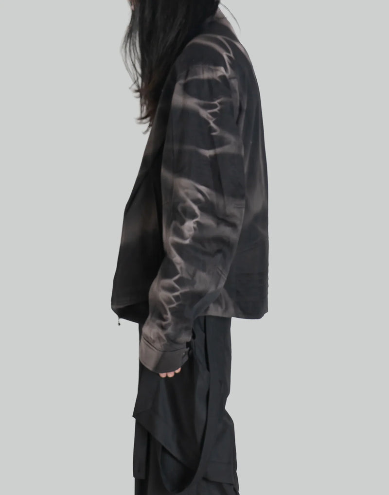 JiyongKim - SUN-BLEACHED PLEATED BIKER JACKET - 082plus