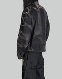 SUN-BLEACHED PLEATED BIKER JACKET - 082plus