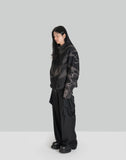 SUN-BLEACHED PLEATED BIKER JACKET - 082plus