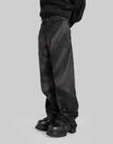 SUN-BLEACHED RAW EDGED STRAIGHT TROUSERS - 082plus