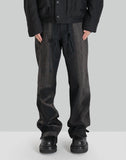 SUN-BLEACHED RAW EDGED STRAIGHT TROUSERS - 082plus