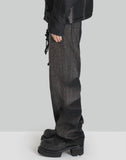 SUN-BLEACHED RAW EDGED STRAIGHT TROUSERS - 082plus