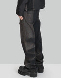 SUN-BLEACHED RAW EDGED STRAIGHT TROUSERS - 082plus