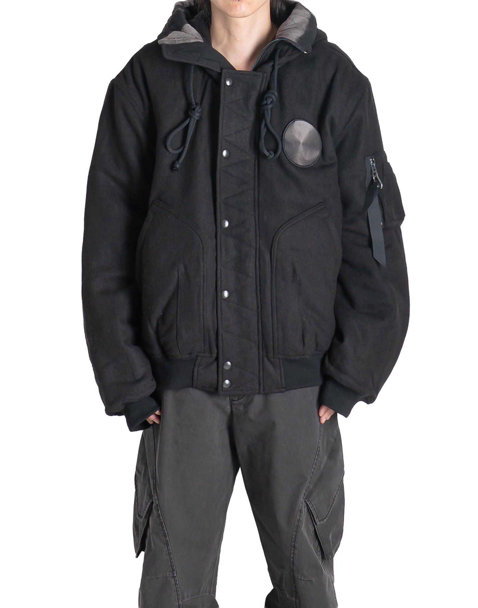 JiyongKim - x ALPHA INDUSTRIES SUN-BLEACHED SPLIT-HOOD FLIGHT JACKET - 082plus