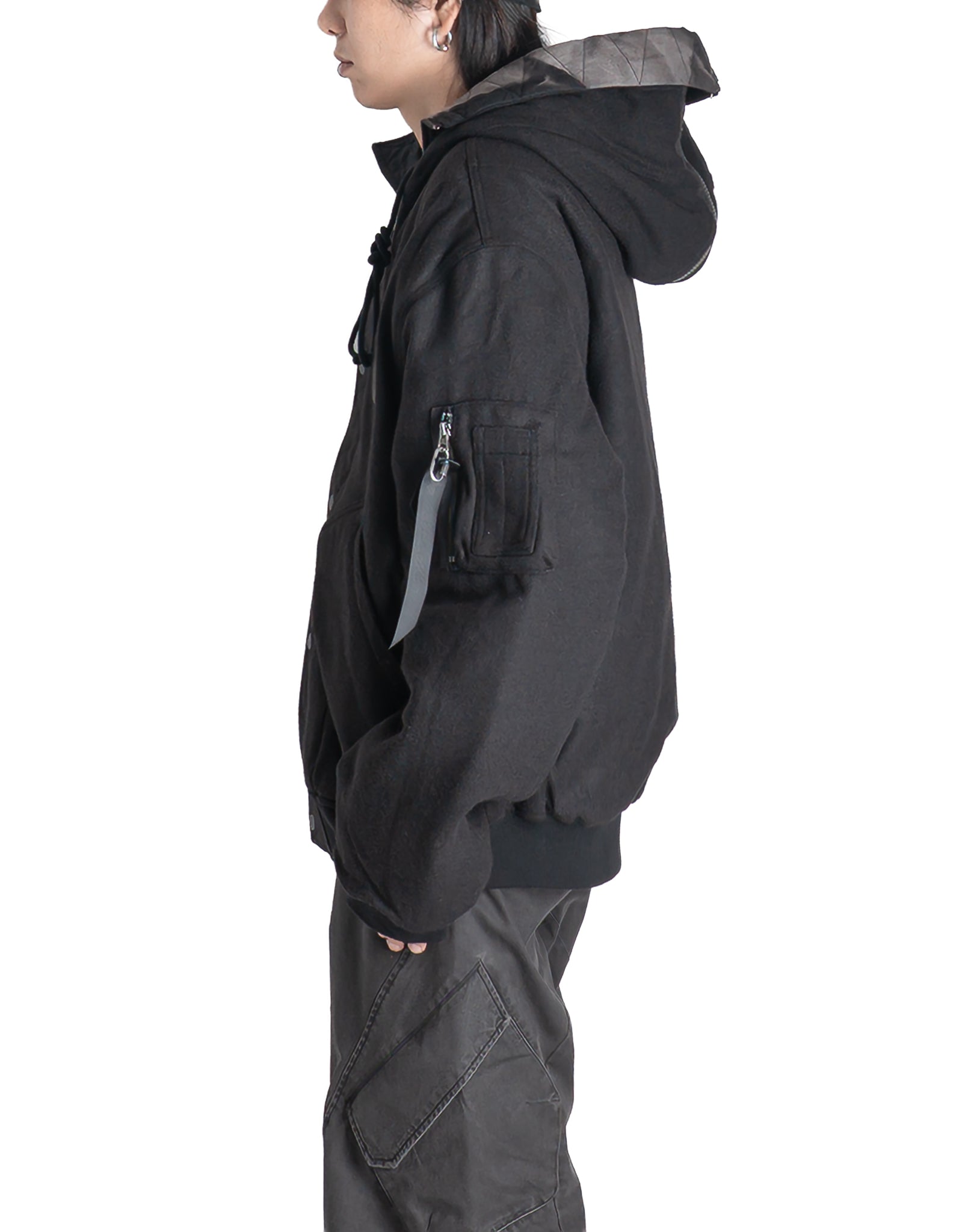 JiyongKim - x ALPHA INDUSTRIES SUN-BLEACHED SPLIT-HOOD FLIGHT JACKET - 082plus