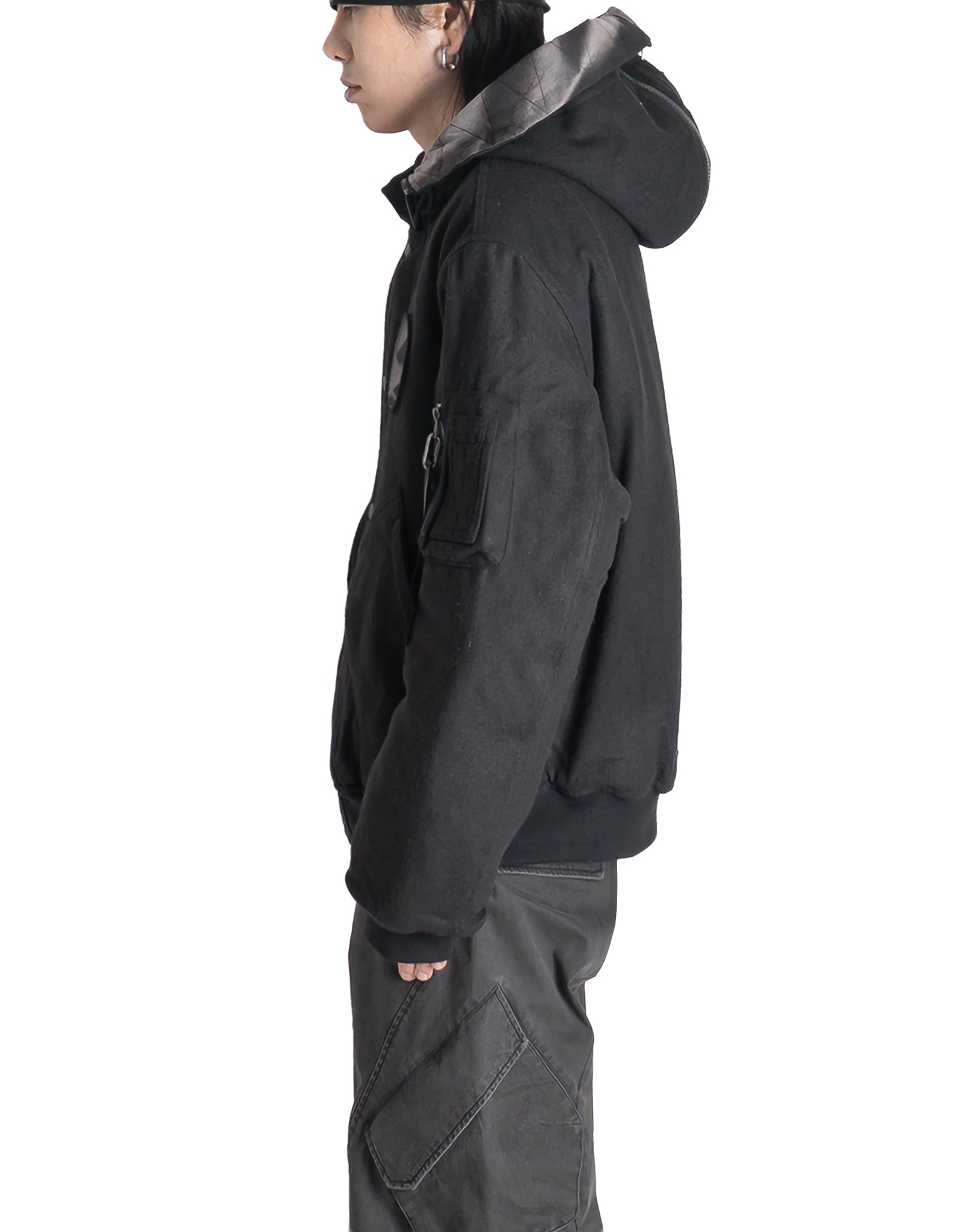 JiyongKim - x ALPHA INDUSTRIES SUN-BLEACHED SPLIT-HOOD FLIGHT JACKET - 082plus